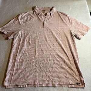 FAHERTY BRAND Movement Mens XL Striped Short‎ Sleeve Button Up Polo Shirt